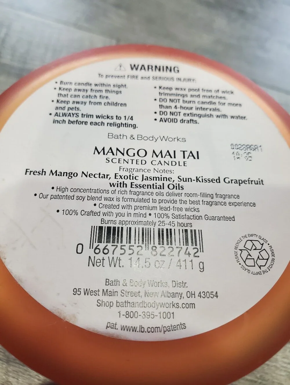 Bath And Body Works Mango Mai Tai Candle